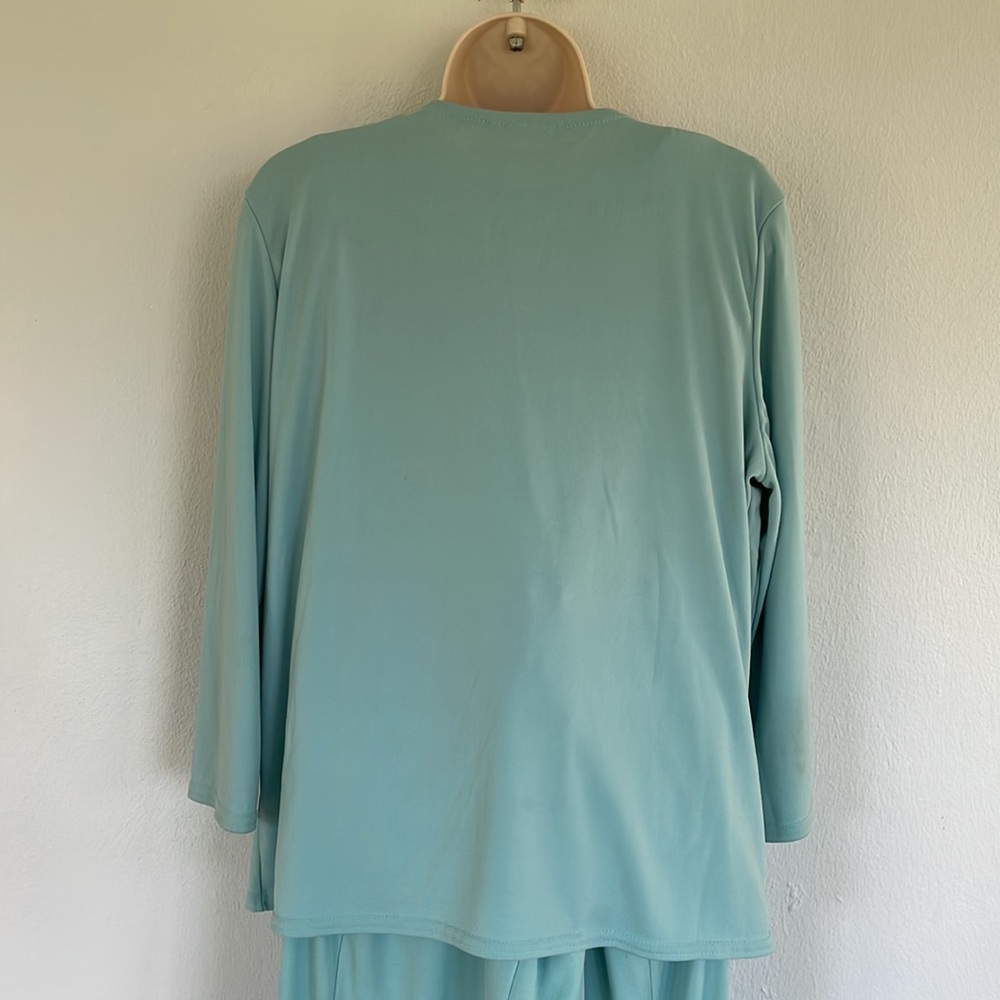 Vintage Kathy Lee blue stretch sea spray 3-piece skirt set size large - Picture 7 of 9